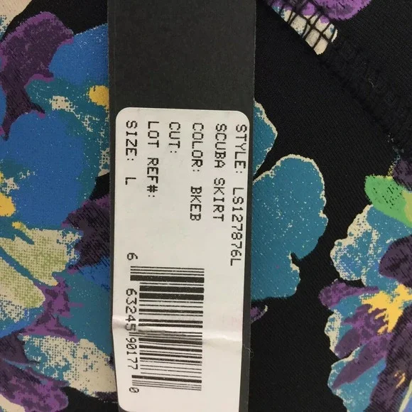 Elizabeth & James Skirt L Floral Whimsigoth Neoprene Dark Fairy Botanical $325 - Picture 2 of 9